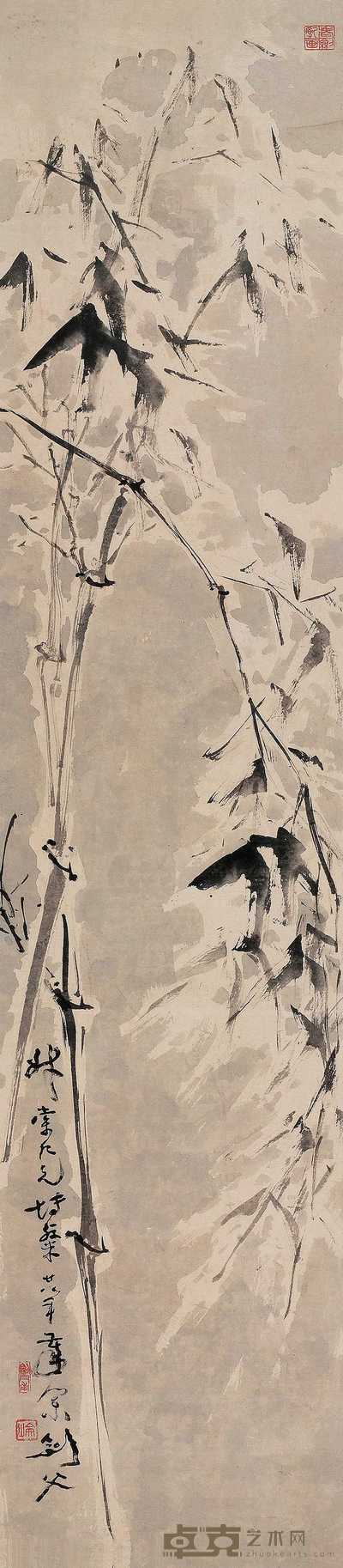 高剑父 1939年作 雪竹图 立轴 29×126cm